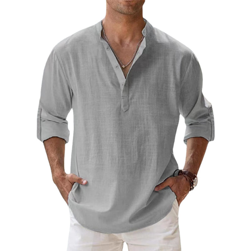 Olvoria | Men's Henley Shirt with Button Detail
