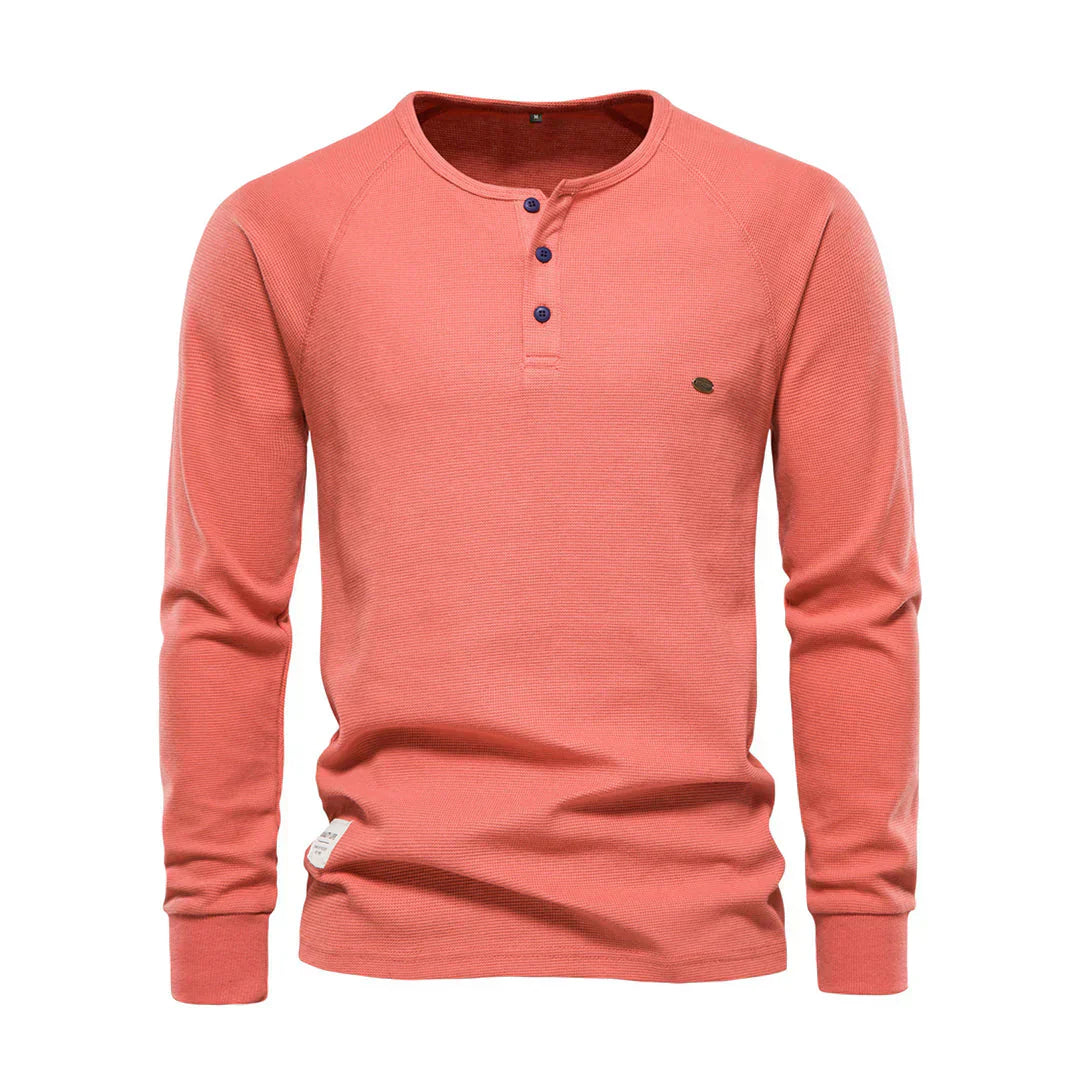 Olvoria | Men's Henley Shirt with Button Neck