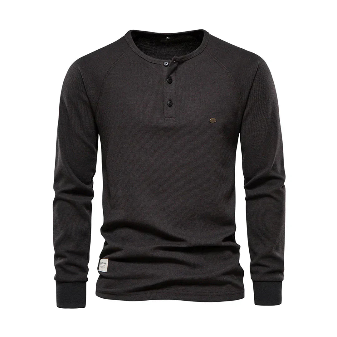 Olvoria | Men's Henley Shirt with Button Neck
