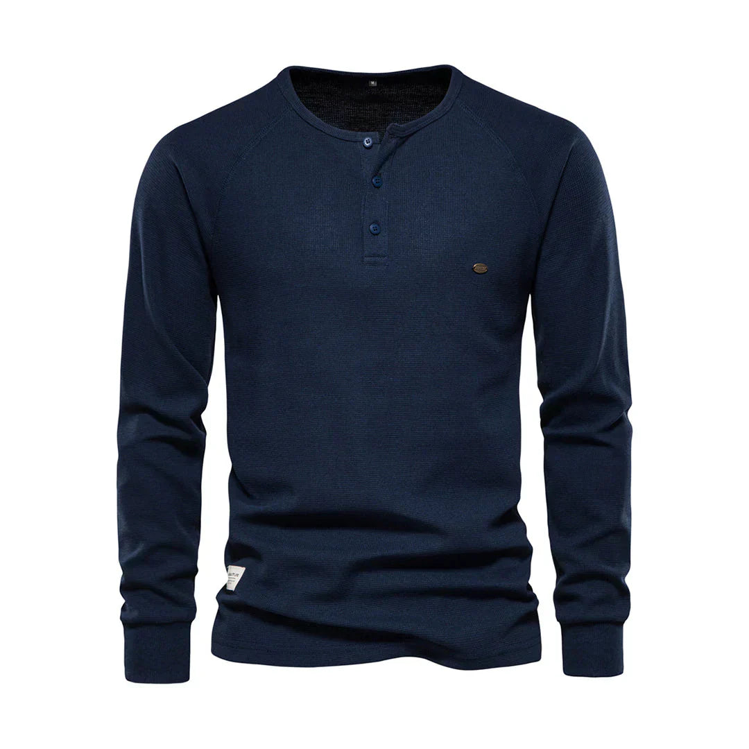 Olvoria | Men's Henley Shirt with Button Neck