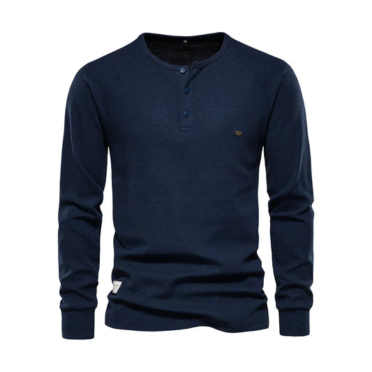 Olvoria | Men's Henley Shirt with Button Neck