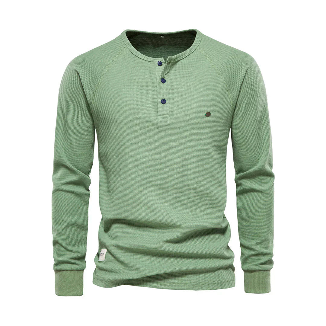 Olvoria | Men's Henley Shirt with Button Neck