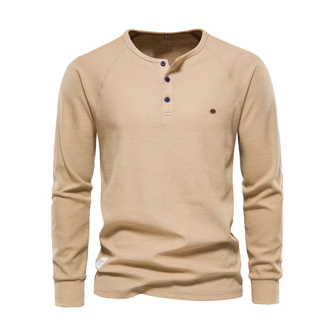 Olvoria | Men's Henley Shirt with Button Neck