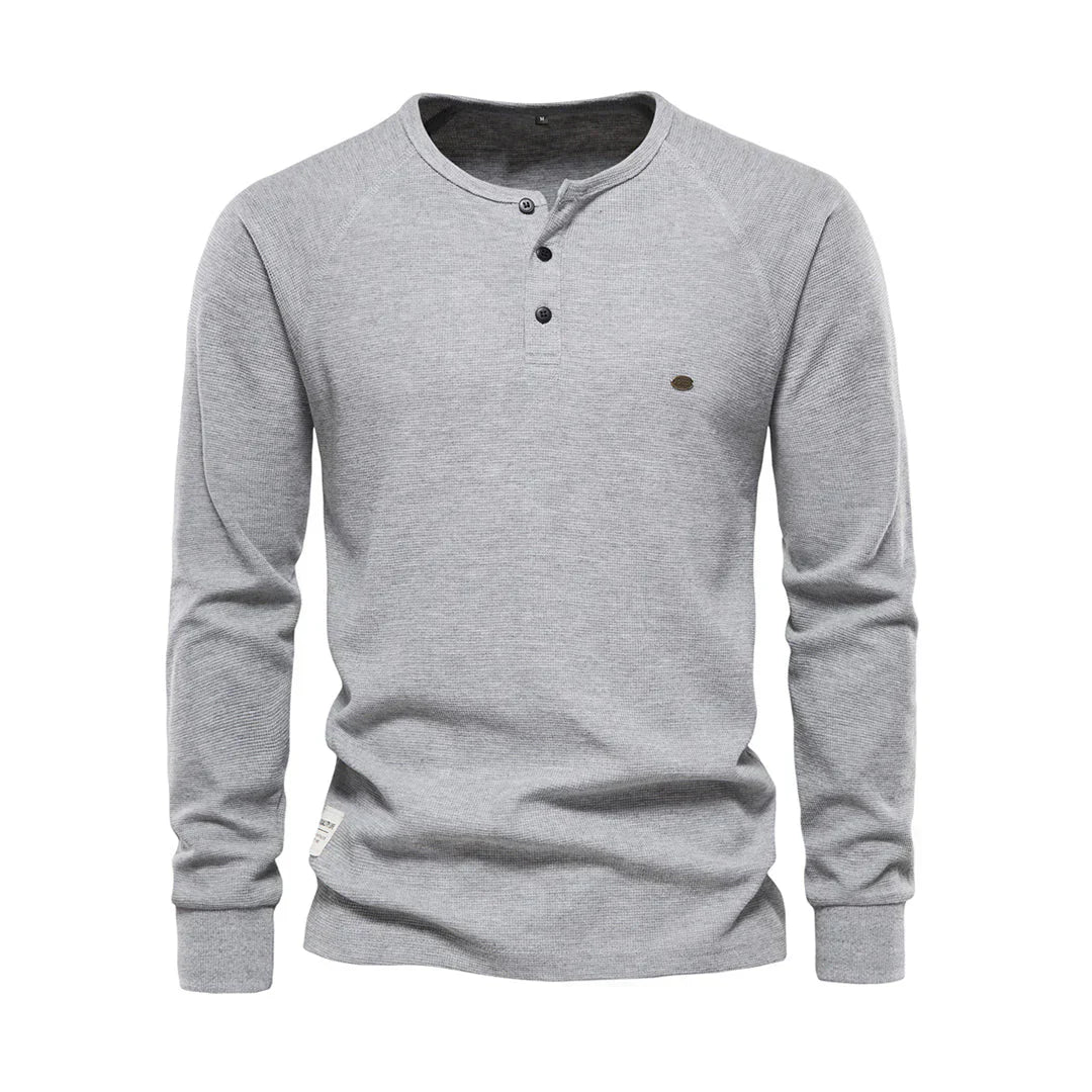 Olvoria | Men's Henley Shirt with Button Neck