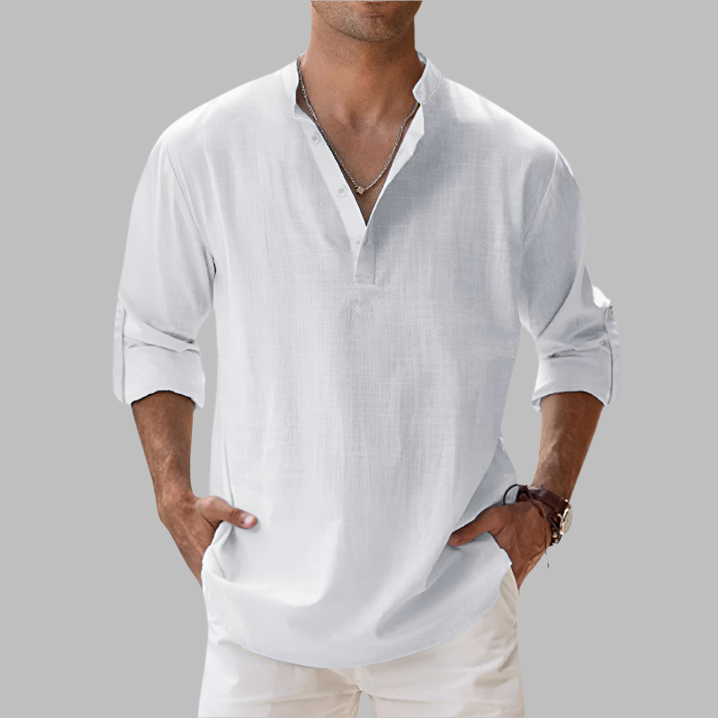 Olvoria | Men's Henley V-Neck Summer Shirt
