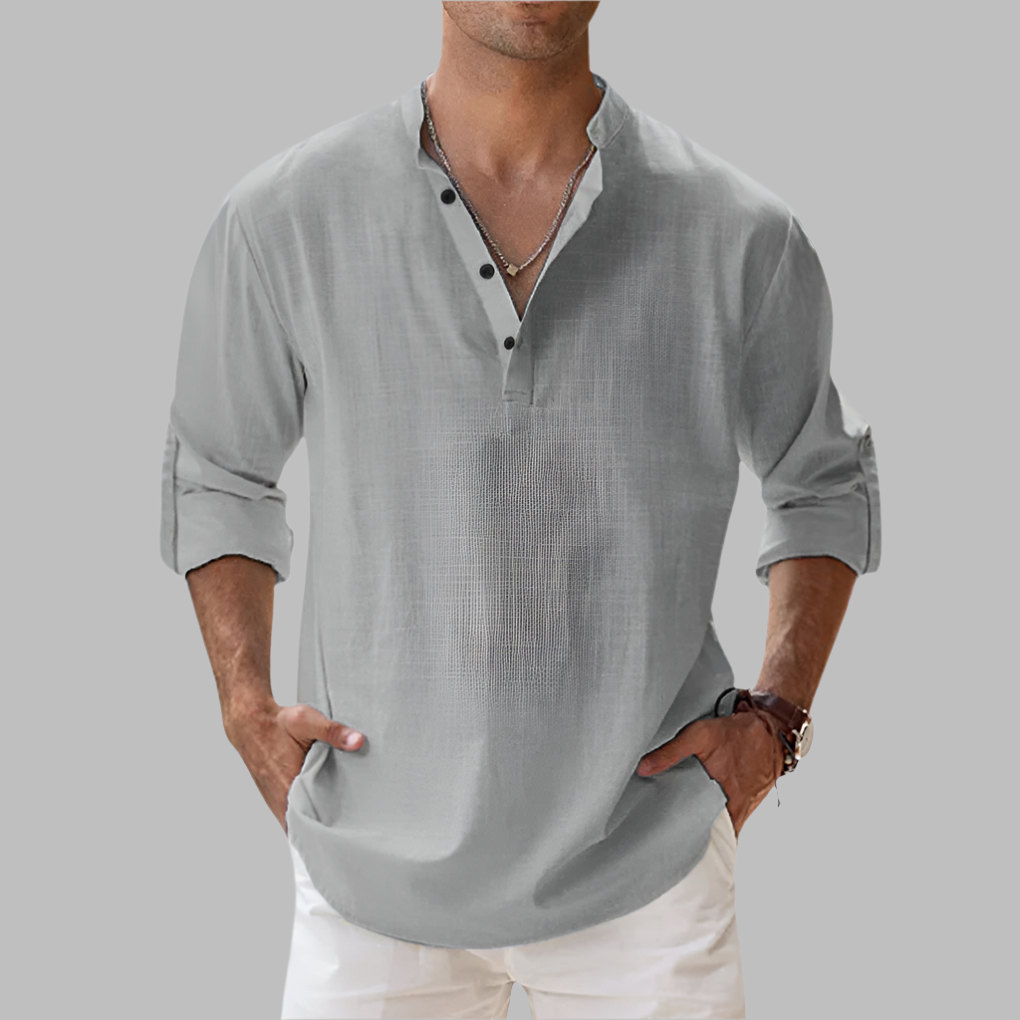 Olvoria | Men's Henley V-Neck Summer Shirt