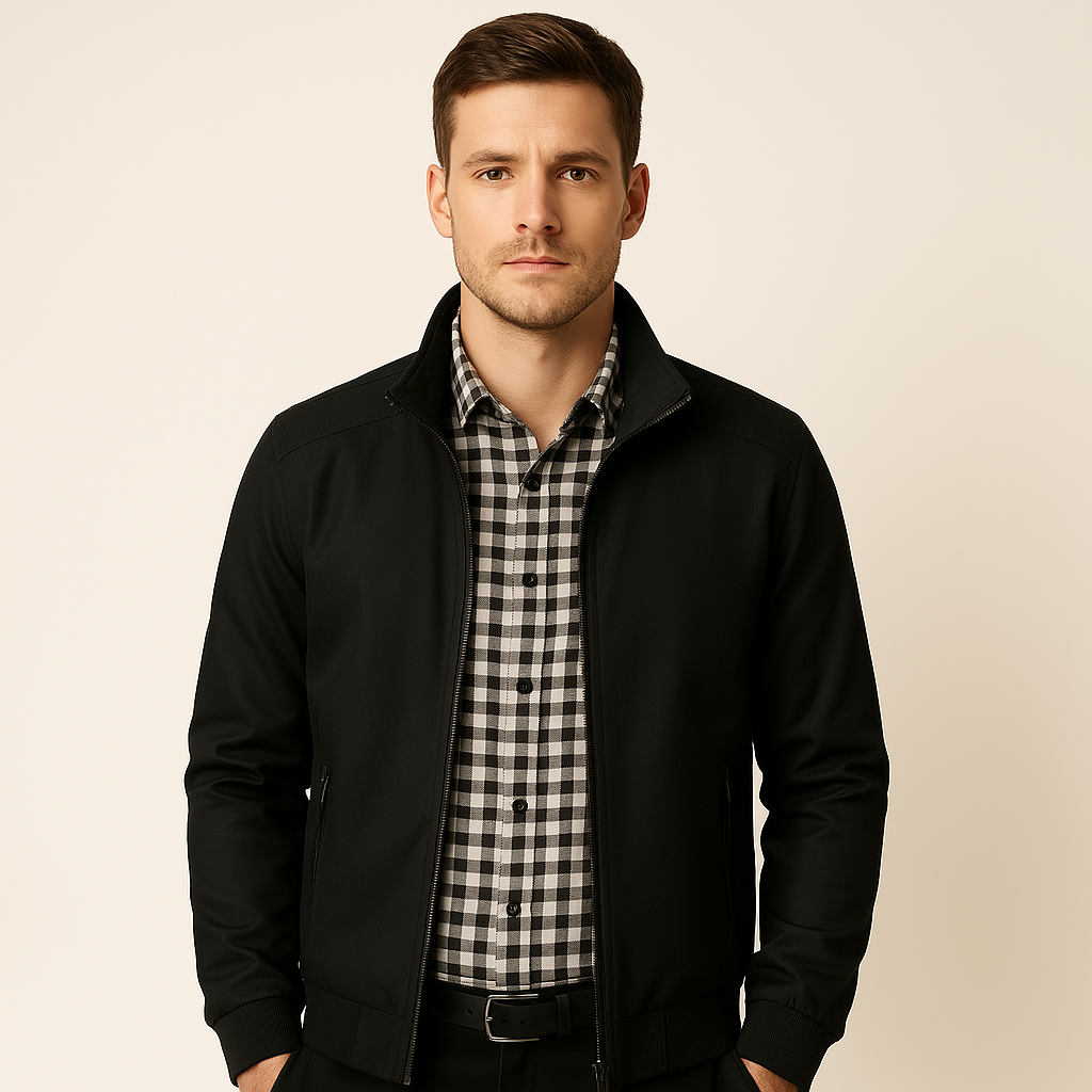 Olvoria | Men's Lightweight Bomber Jacket with Stand Collar