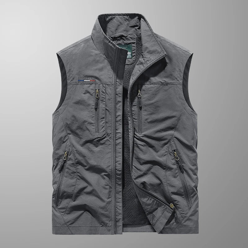 Olvoria | Men's Lightweight Outdoor Vest with Zipper Pockets