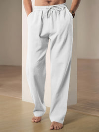 Olvoria | Pantalon à cordon en mélange de lin pour homme