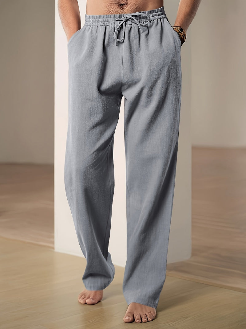 Olvoria | Men's Linen Blend Drawstring Pants
