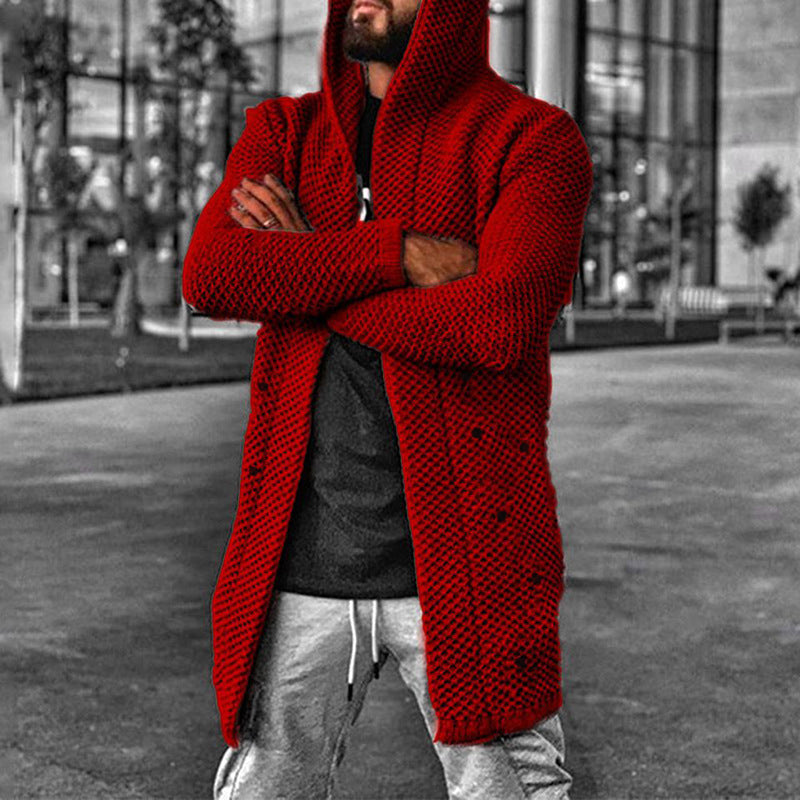 Olvoria | Men's Long Hooded Cardigan
