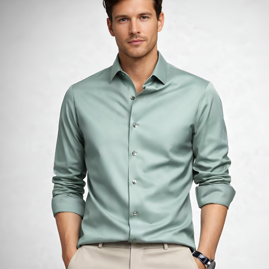Olvoria | Men's Long Sleeve Dress Shirt – Wrinkle-Resistant