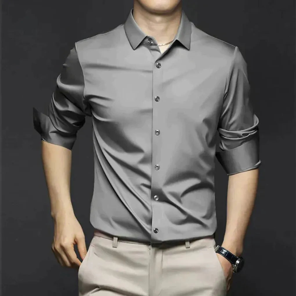 Olvoria | Men's Long Sleeve Dress Shirt – Wrinkle-Resistant