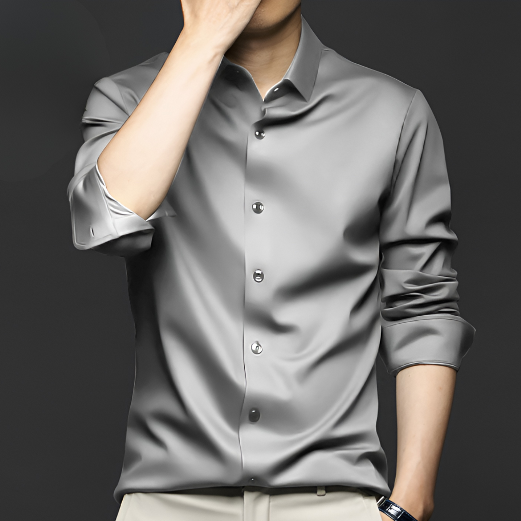 Olvoria | Men's Long Sleeve Dress Shirt – Wrinkle-Resistant