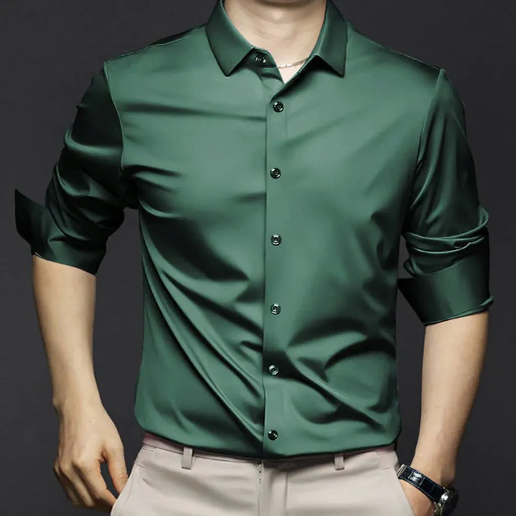 Olvoria | Men's Long Sleeve Dress Shirt – Wrinkle-Resistant