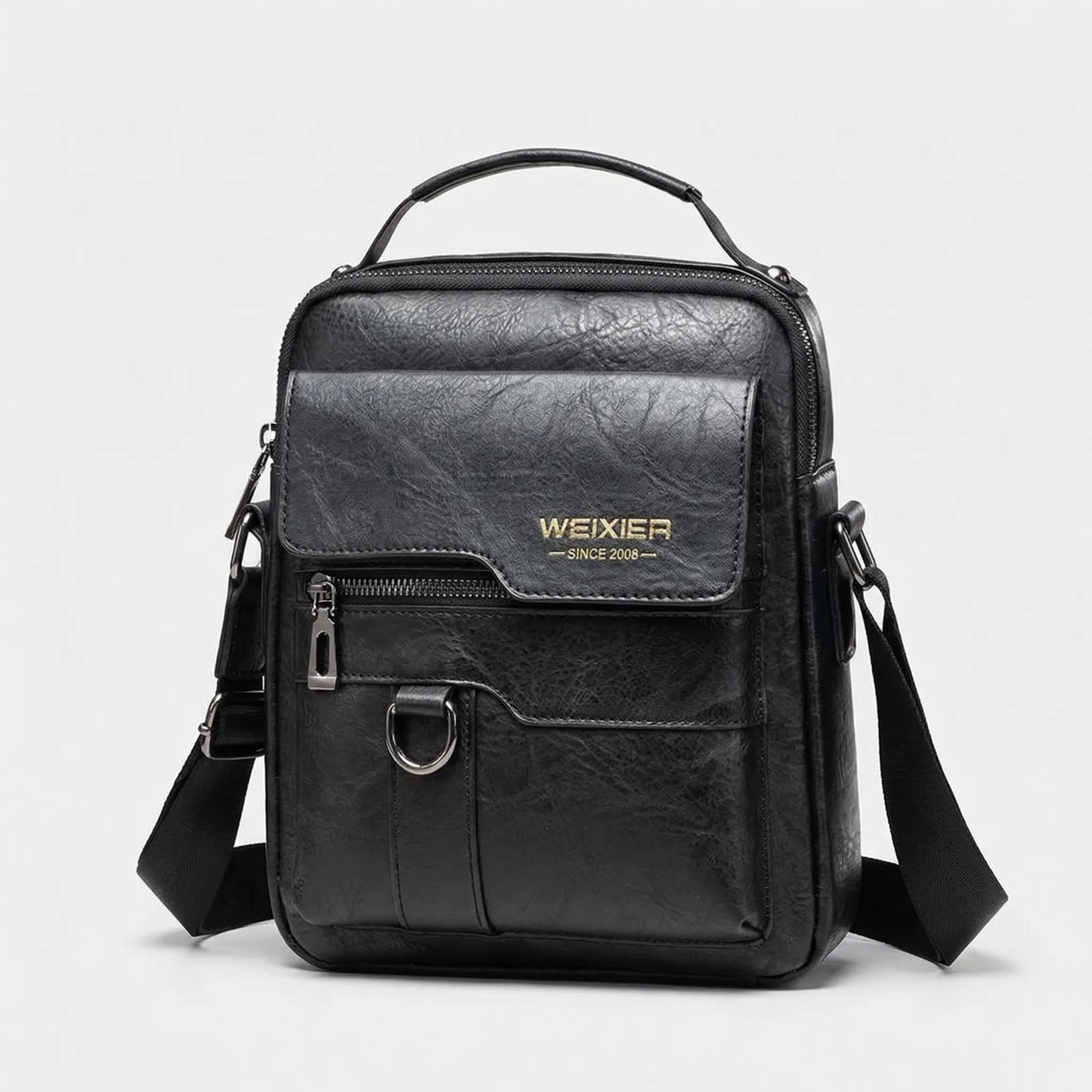 Olvoria | Men's Messenger Bag with Flap Pocket