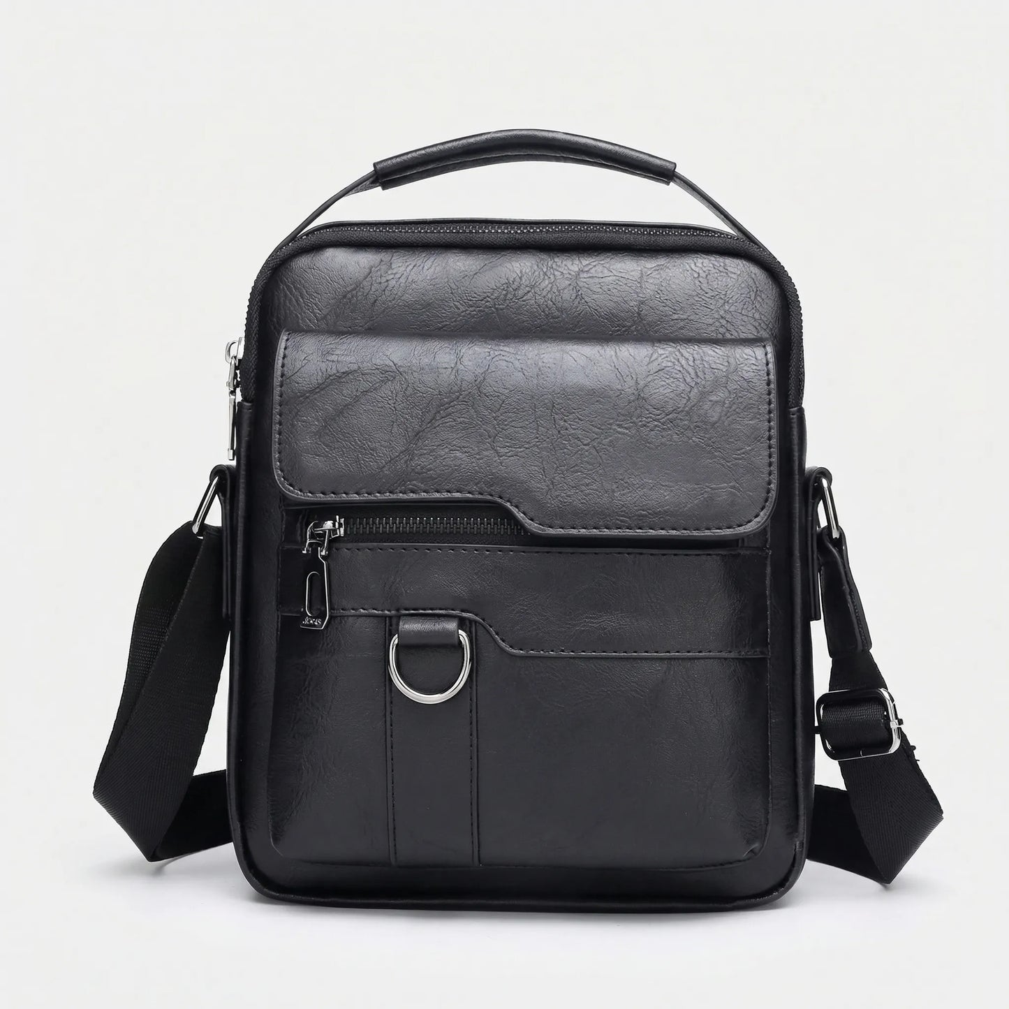 Olvoria | Men's Messenger Bag with Flap Pocket
