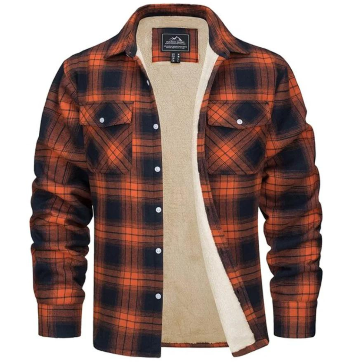 Olvoria | Men's Plaid Fleece Lined Shirt Jacket