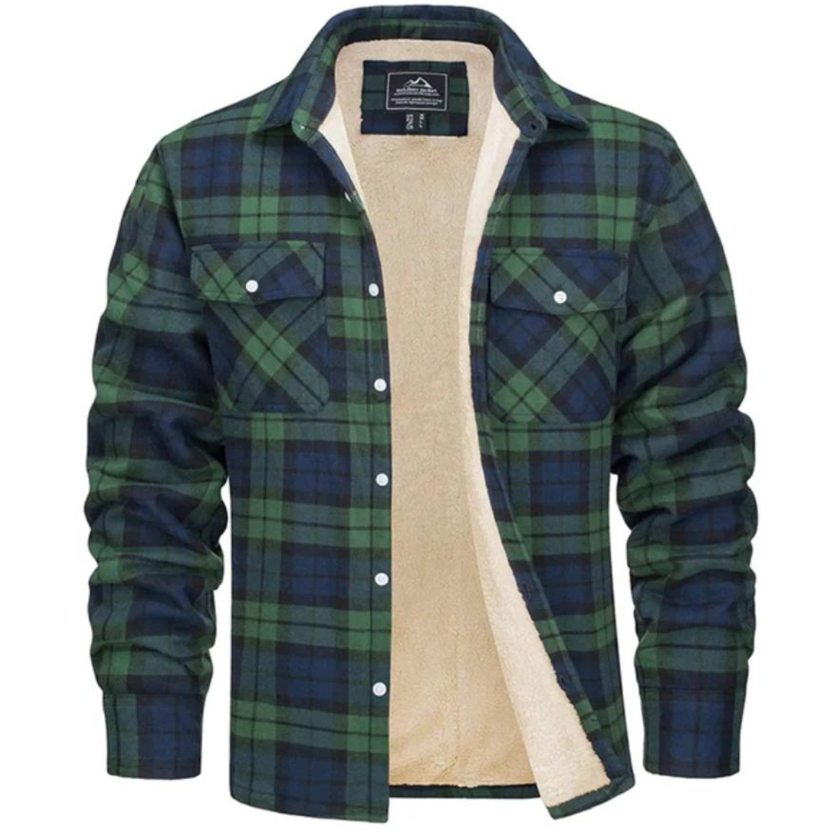 Olvoria | Men's Plaid Fleece Lined Shirt Jacket
