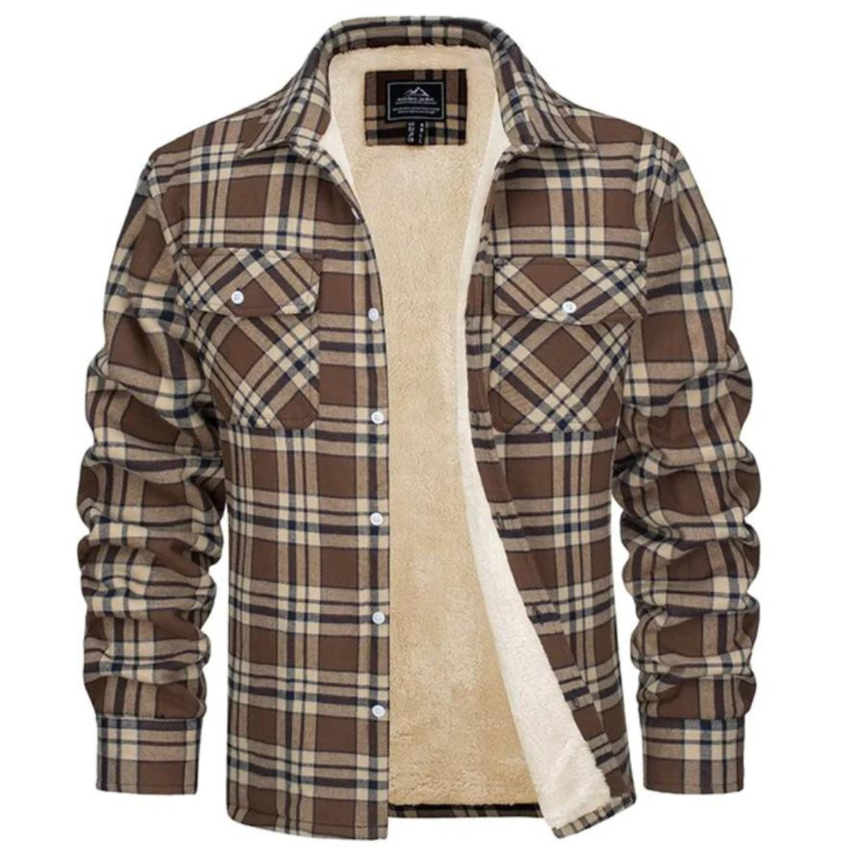 Olvoria | Men's Plaid Fleece Lined Shirt Jacket
