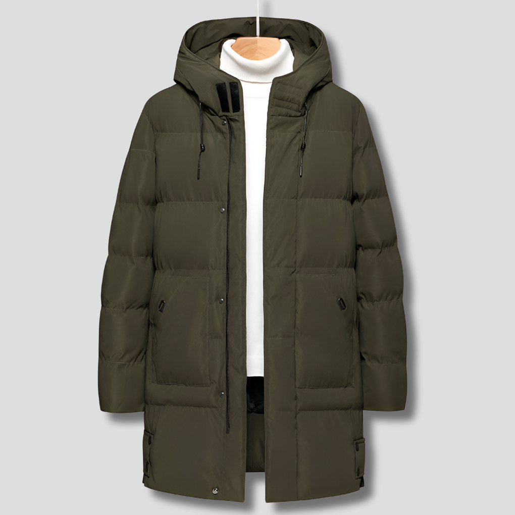 Olvoria | Men's Puffer Parka Jacket with Hood