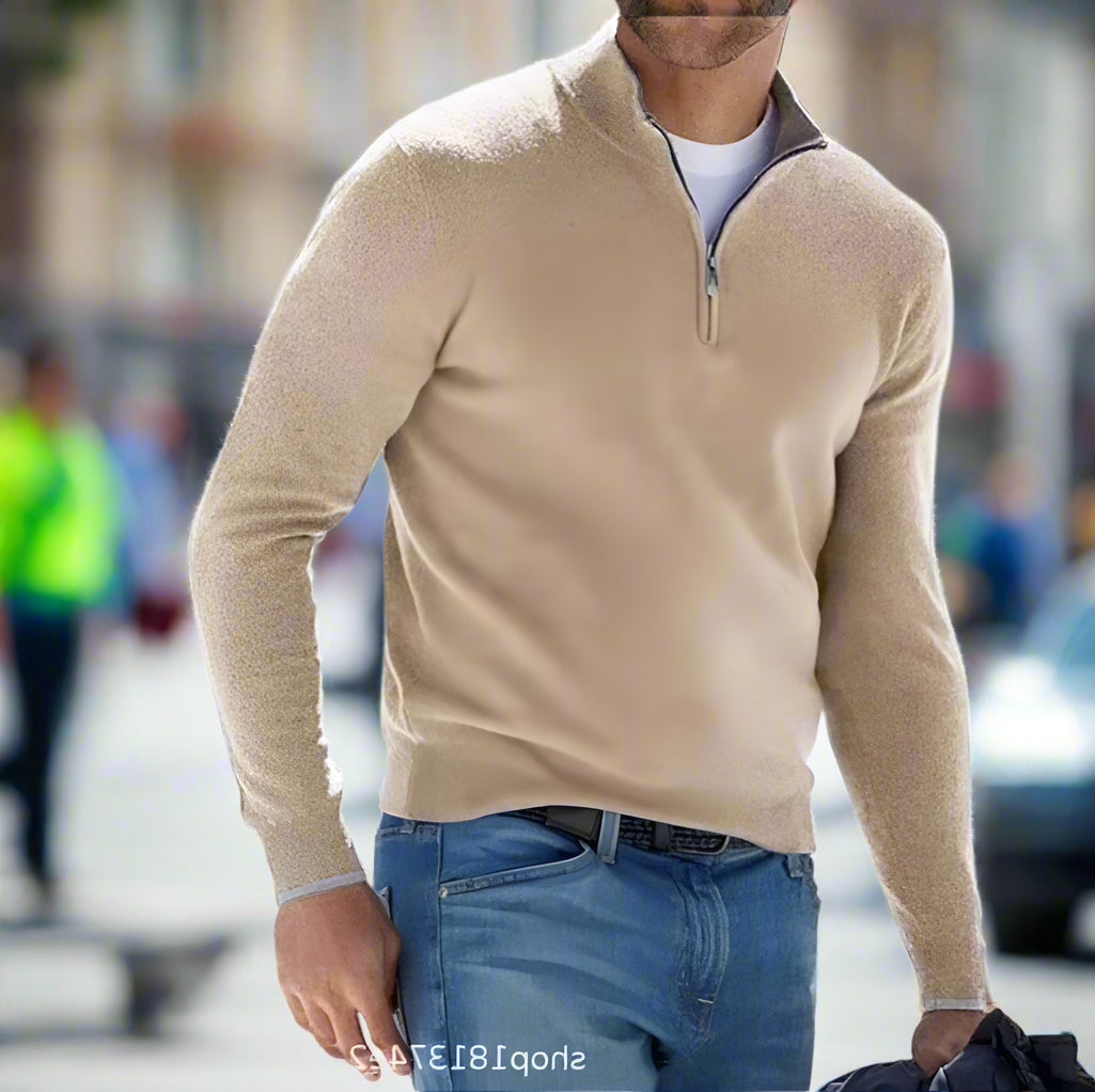 Olvoria | Men's Quarter Zip Pullover Sweater