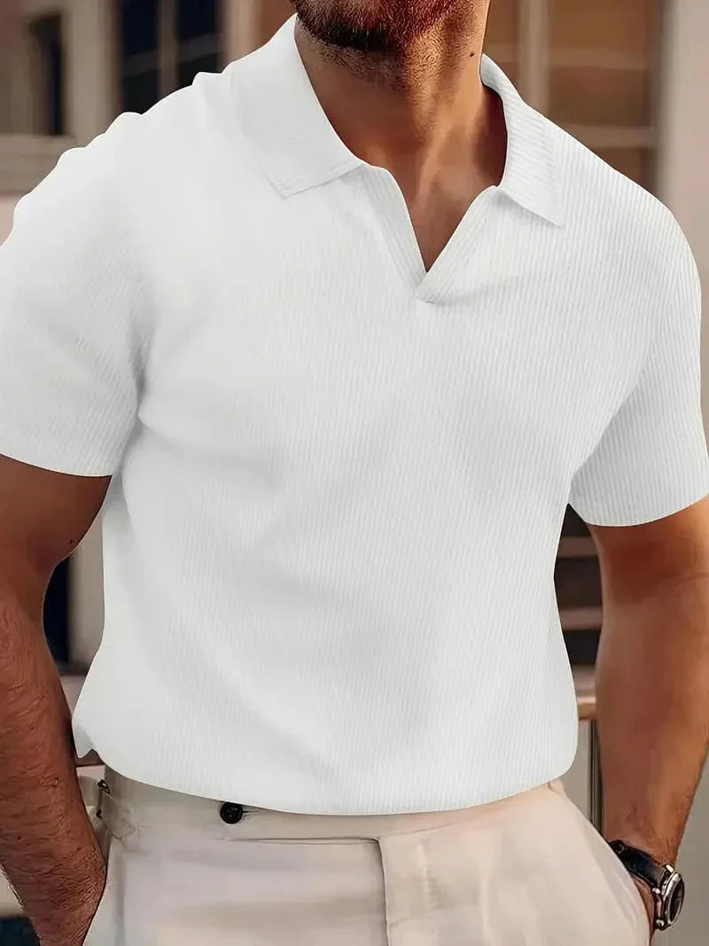 Olvoria | Men's Ribbed Polo Shirt