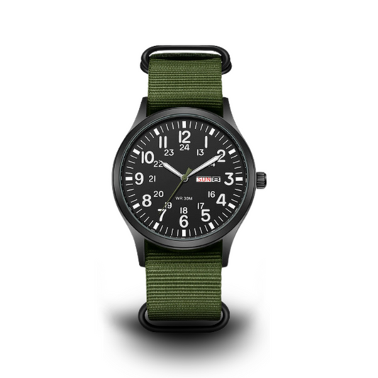 Olvoria | Men's Robust Outdoor Watch – Waterproof Military Style in Stainless Steel
