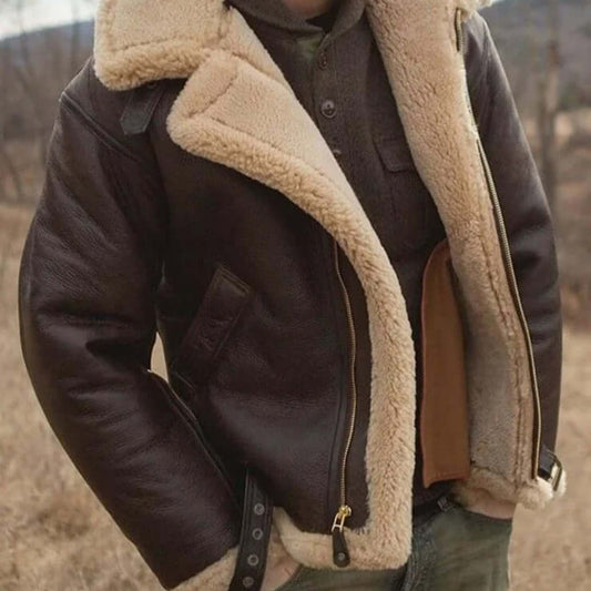 Olvoria | Men's Shearling Lined Aviator Jacket