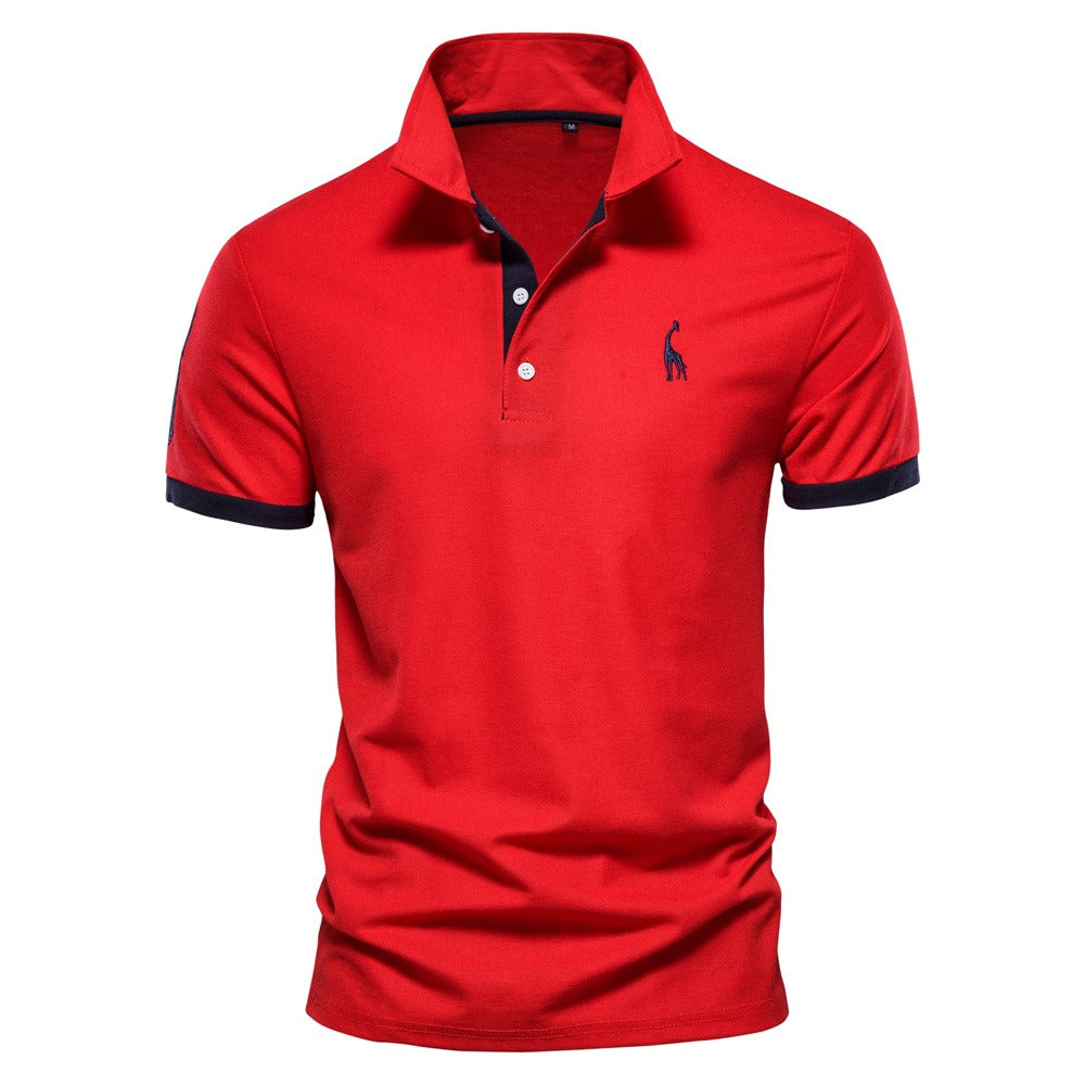 Olvoria | Men's Short Sleeve Polo Shirt with Contrast Collar