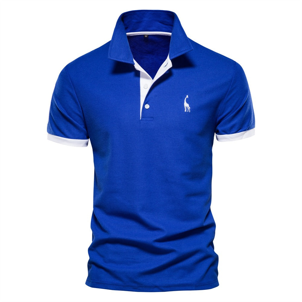 Olvoria | Men's Short Sleeve Polo Shirt with Contrast Collar