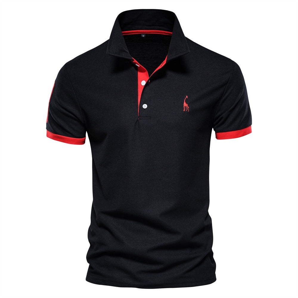 Olvoria | Men's Short Sleeve Polo Shirt with Contrast Collar