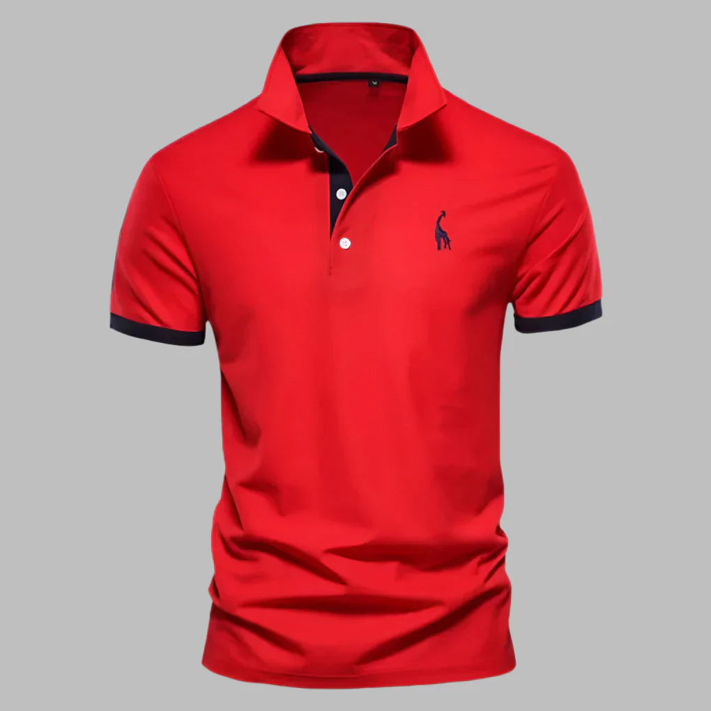 Olvoria | Men's Short Sleeve Polo Shirt with Contrasting Trim