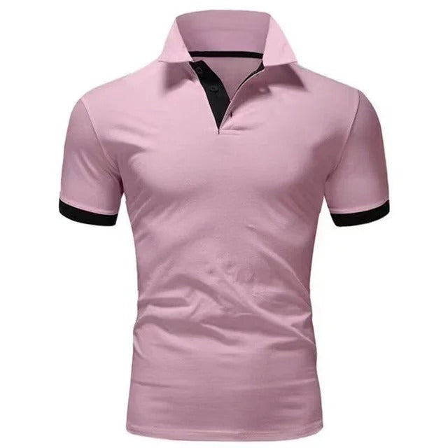 Olvoria | Men's Slim Fit Polo Shirt with Contrast Collar