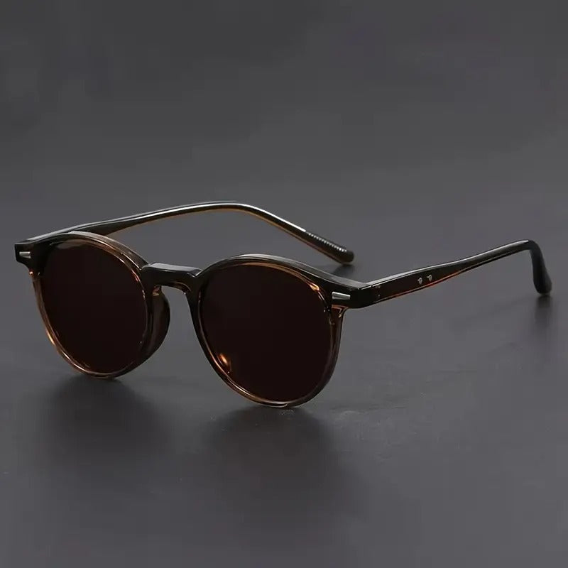Olvoria | Men's Sunglasses RetroView – Round Tortoiseshell Glasses with Light Frame