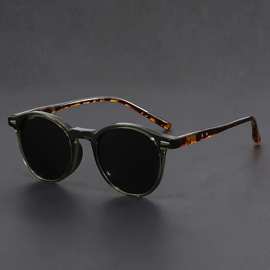Olvoria | Men's Sunglasses RetroView – Round Tortoiseshell Glasses with Light Frame