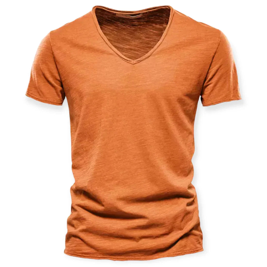 Olvoria | Men's V-Neck T-Shirt with Distressed Collar