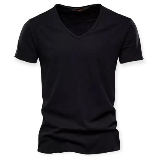 Olvoria | Men's V-Neck T-Shirt with Distressed Collar