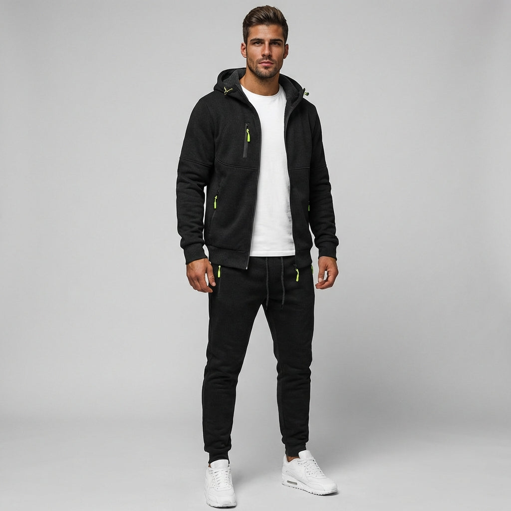 Olvoria | Men's Zip-Up Hoodie & Jogger Training Set