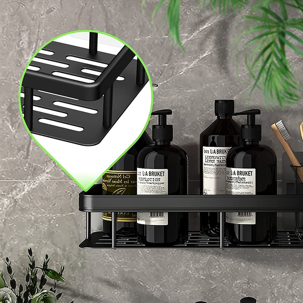 Olvoria | Metal Suction Cup Bathroom Shelves