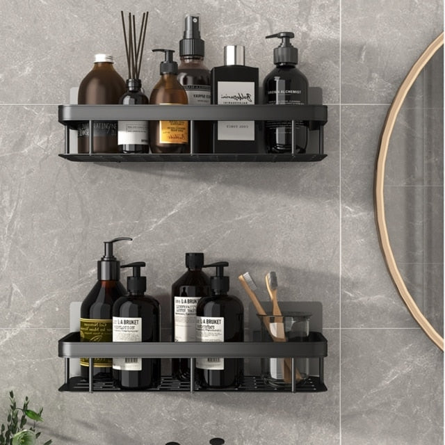 Olvoria | Metal Suction Cup Bathroom Shelves