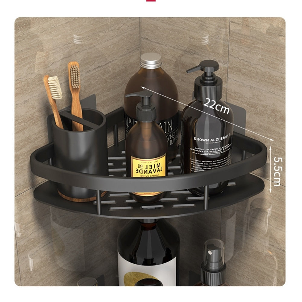 Olvoria | Metal Suction Cup Bathroom Shelves
