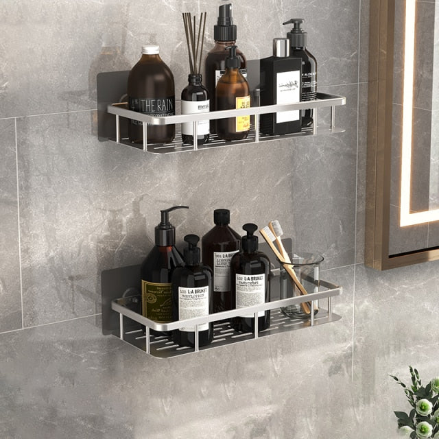 Olvoria | Metal Suction Cup Bathroom Shelves