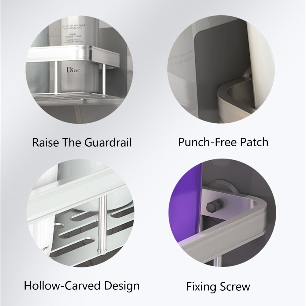 Olvoria | Metal Suction Cup Bathroom Shelves