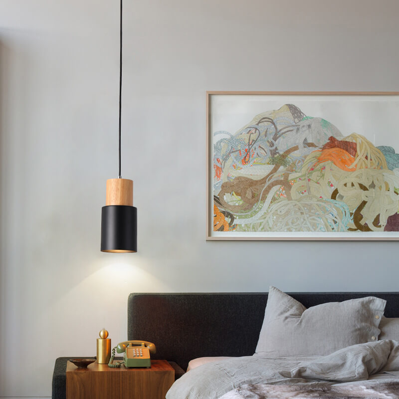 Olvoria | Metal Wood Pendant Light | Modern Industrial Design