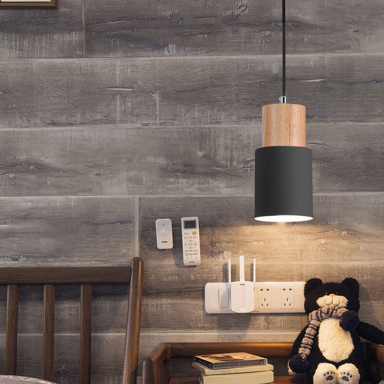Olvoria | Metal Wood Pendant Light | Modern Industrial Design