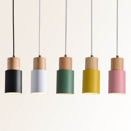 Olvoria | Metal Wood Pendant Light | Modern Industrial Design