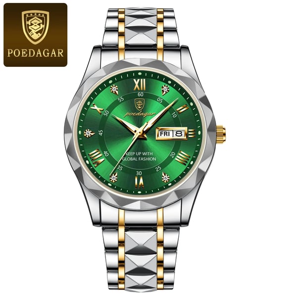 Olvoria Model 615 | Luxury Men's Watch | Japanese MIYOTA Quartz Movement | 316L Stainless Steel Case | Hardlex Crystal Glass | 3 ATM Waterproof | Luminous Indices & Date