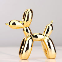 Olvoria – Escultura moderna de perro globo con superficie metálica
