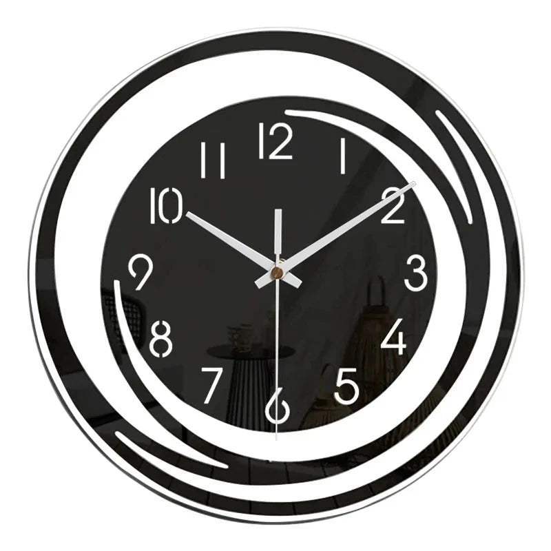 Olvoria | Modern Minimalist Wall Clock with Swirl Design